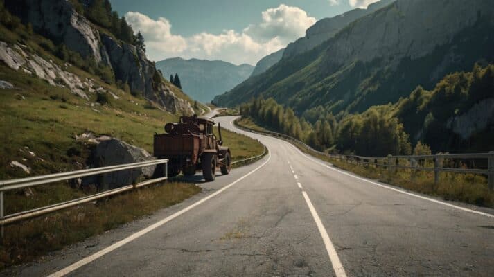 Anläggningsarbeten vid Vršič-passet